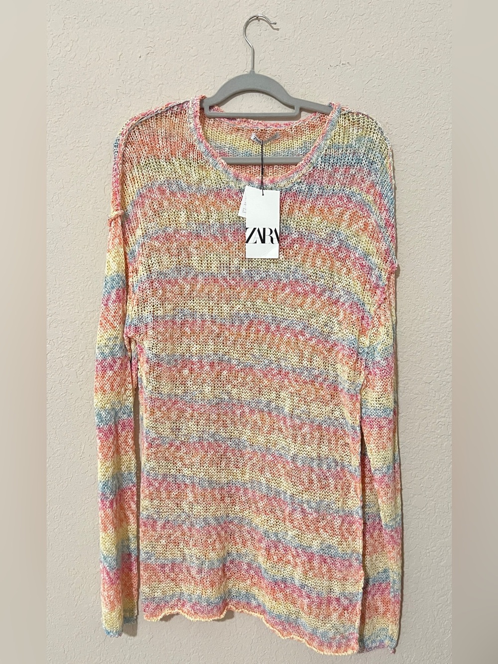 Zara NWT see through knited beachy and summer vibes sweater